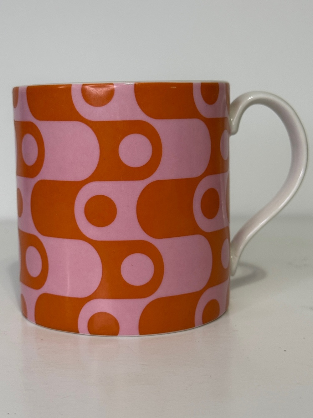 Jonathan Adler | Retro-Style Coffee Mug pink orange swirls & dots